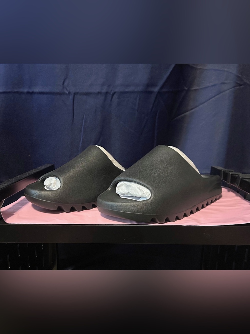 YS 01 Yezzy Black Slides Size 9 Men 10 Women